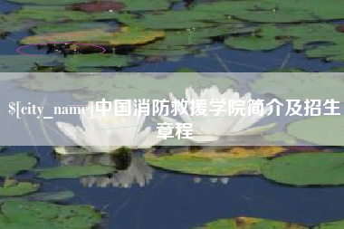 泰安中国消防救援学院简介及招生章程