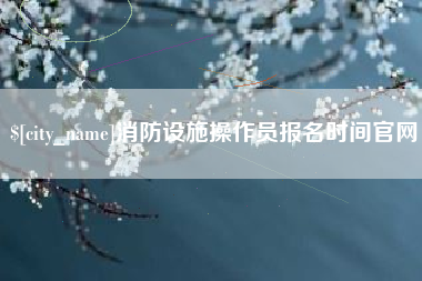泰安消防设施操作员报名时间官网