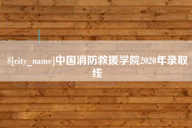 泰安中国消防救援学院2020年录取线