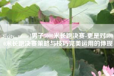 泰安男子5000米长跑决赛-更是对5000米长跑决赛策略与技巧完美运用的体现