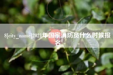 泰安2021年国家消防员什么时候报名