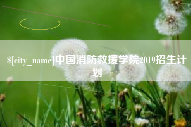 泰安中国消防救援学院2019招生计划